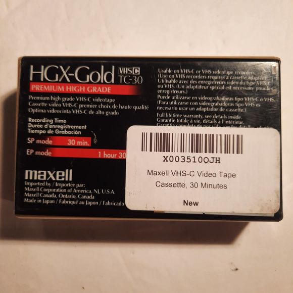 Maxell VHS-C Video Tape Cassette - 30 Minutes - Brand New, Unused - Picture 5 of 5